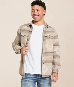 Gentry County Western Athletic Flannel Shirt Pumice Stone Outlet