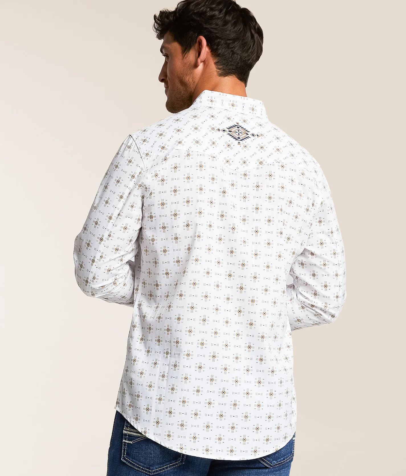 Tops | Gentry County Western Athletic Shirt White Brown Blue