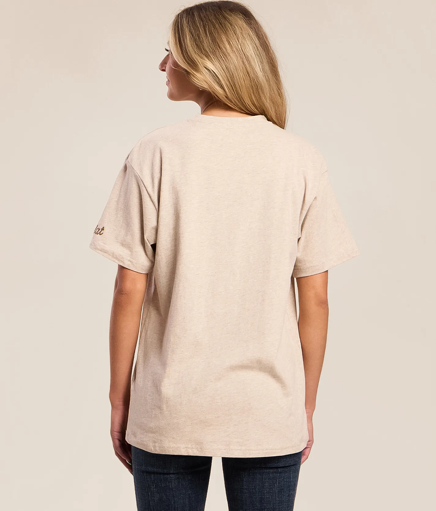 Ariat Western Boyfriend T-Shirt Oatmeal Heather Clearance