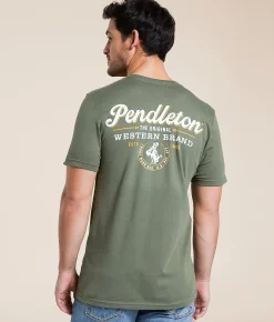 Graphic T-Shirts | Pendleton Western Brand T-Shirt Military Green