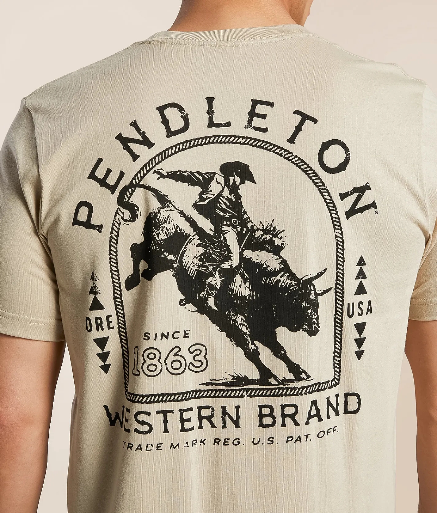 Pendleton Western Bull T-Shirt Tan New