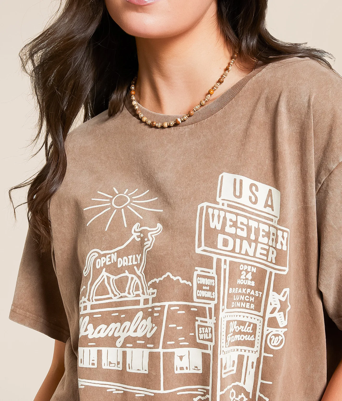 Tops | Wrangler® Western Diner Oversized T-Shirt Rawhide