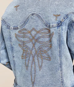 Tops|Coats & Jackets | Blue B Western Embroidered Denim Stretch Jacket Med Wash