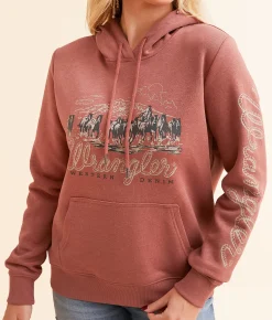 Wrangler® Western Hooded Sweatshirt Cowhide Sale