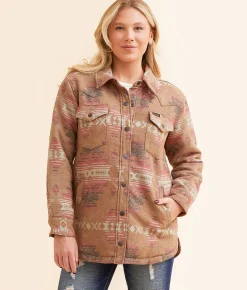 Tops|Coats & Jackets | Wrangler® Western Jacquard Shacket White Multi