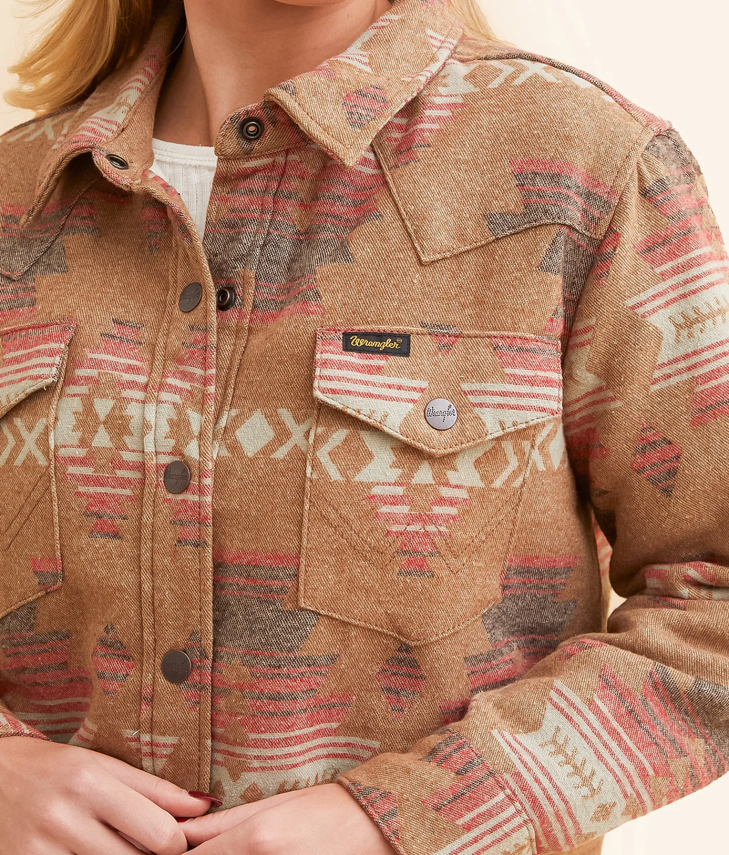 Tops|Coats & Jackets | Wrangler® Western Jacquard Shacket White Multi