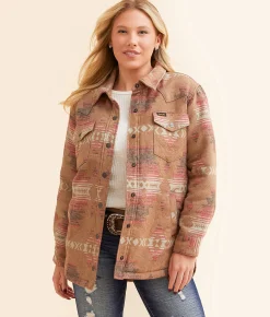 Tops|Coats & Jackets | Wrangler® Western Jacquard Shacket White Multi