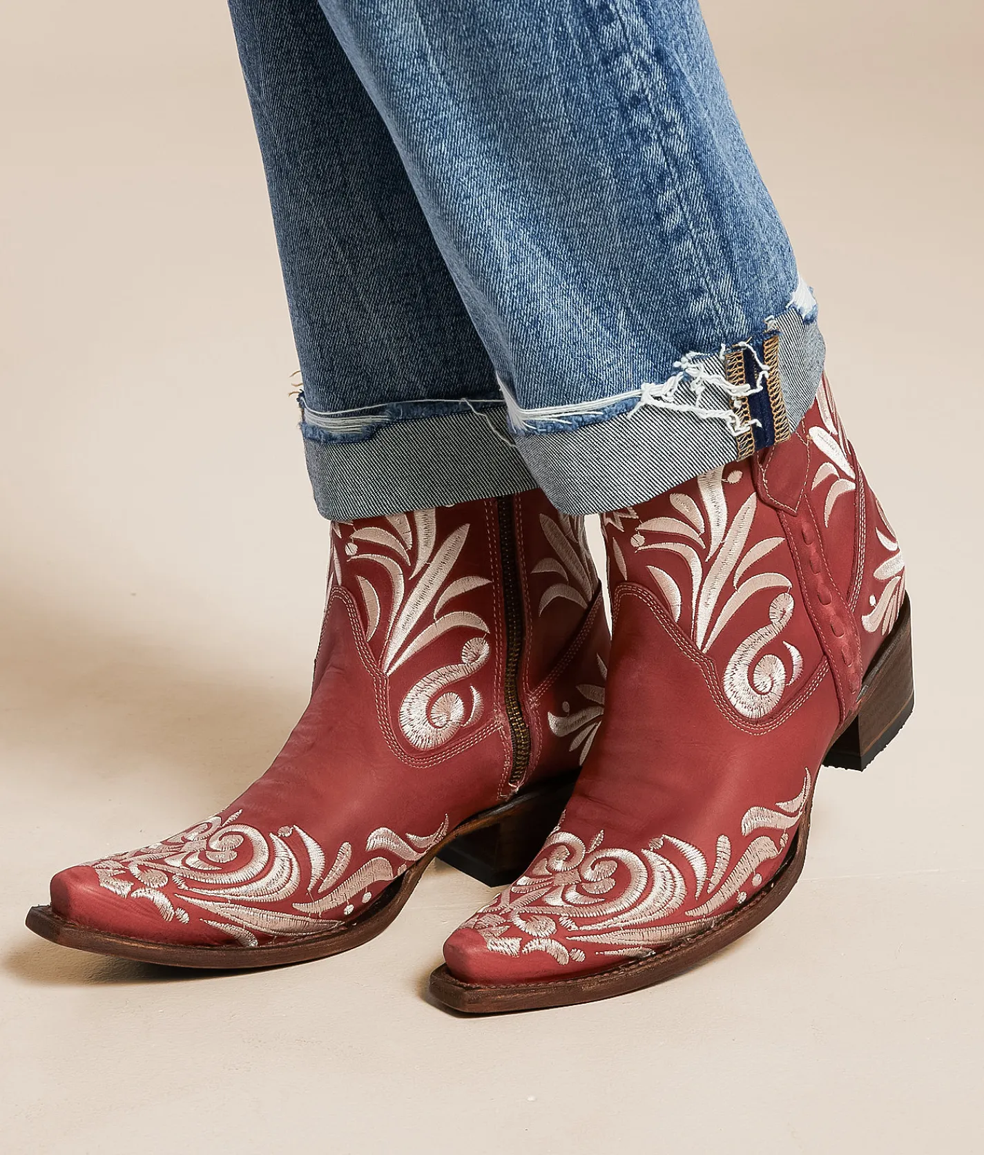 Circle G by Corral Western Leather Ankle Boot Red New