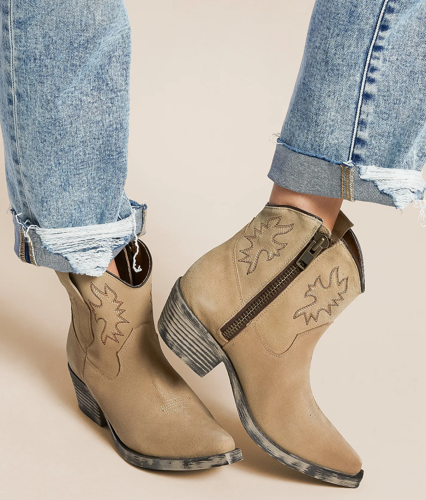 Circle G by Corral Western Leather Ankle Boot LD Taupe Outlet