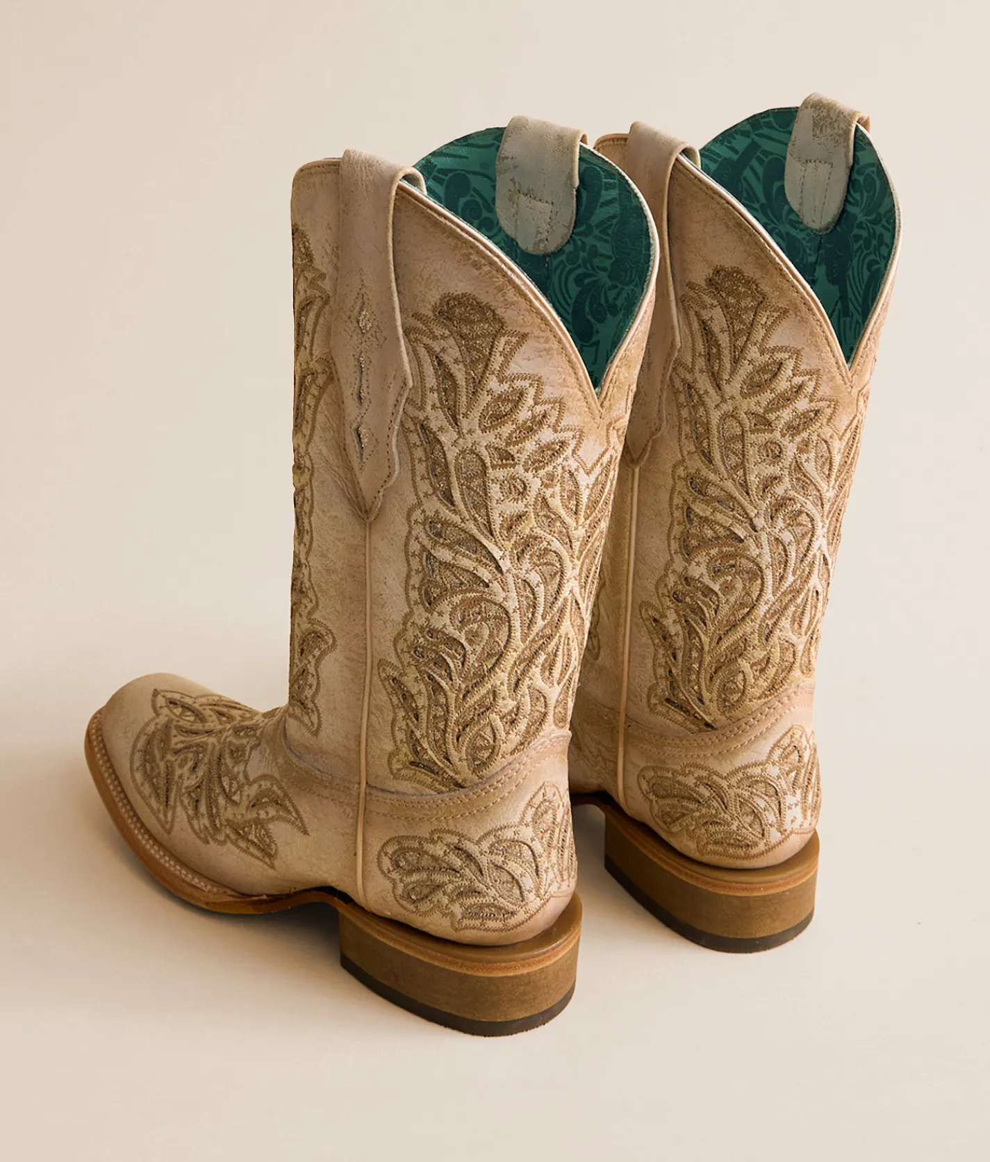 Shoes | Corral Western Leather Boot White Glitter