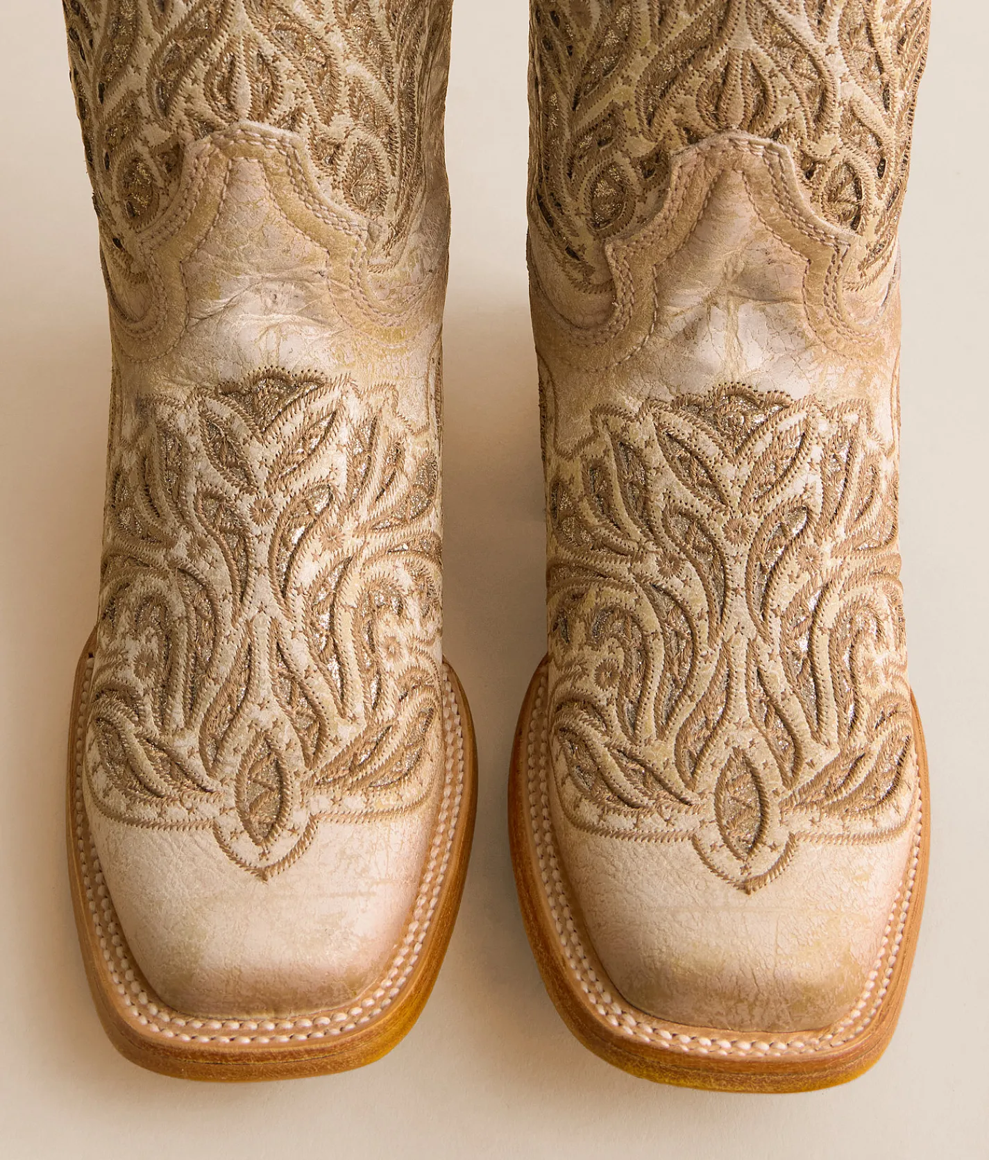 Shoes | Corral Western Leather Boot White Glitter