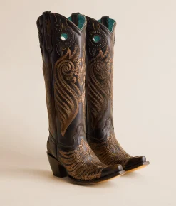 Circle G by Corral Western Leather Boot Black Honey Hot