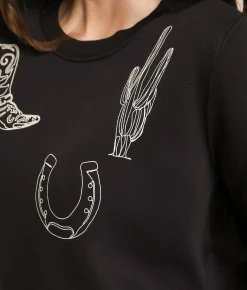 Tops | Wrangler® Western Oversized Pullover Black