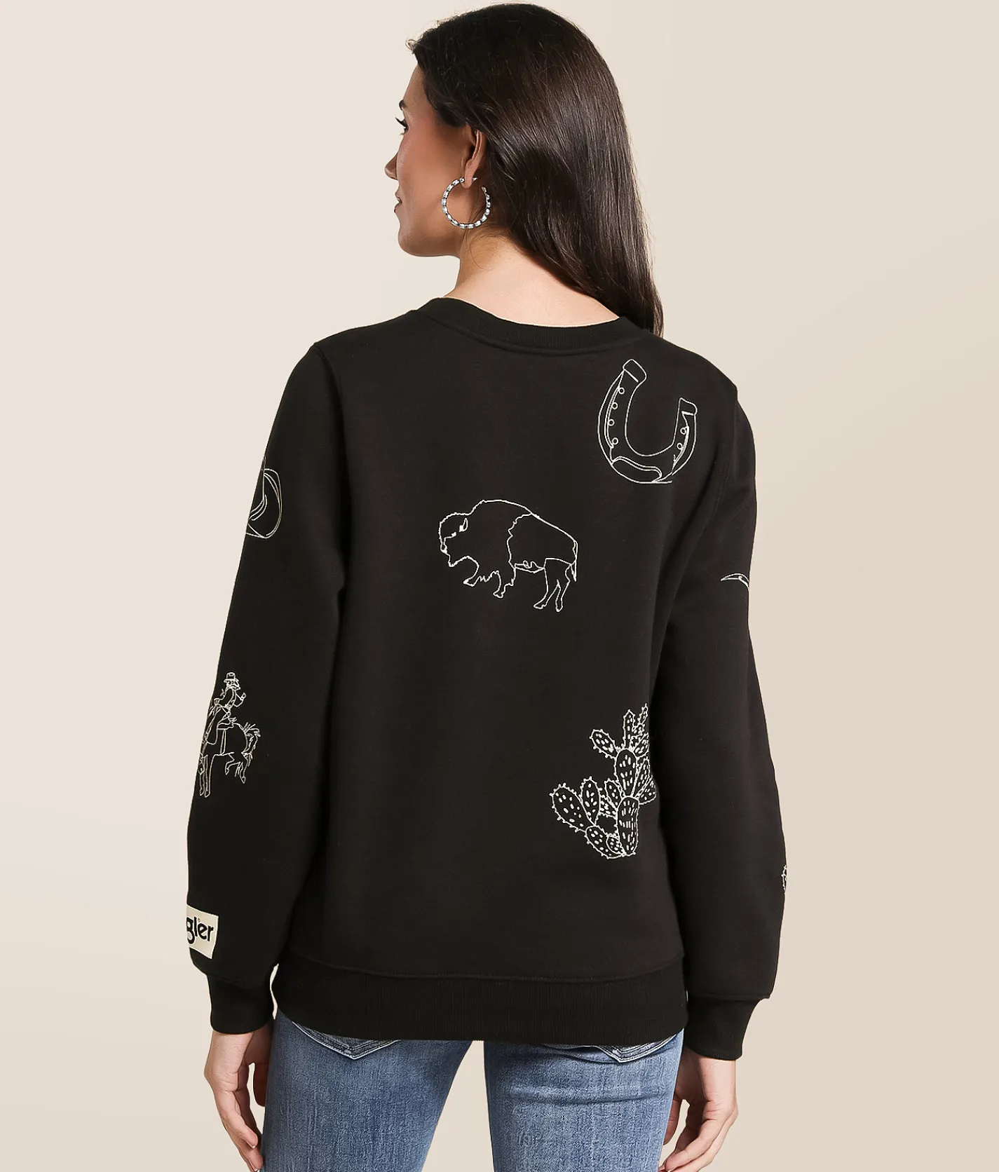 Tops | Wrangler® Western Oversized Pullover Black