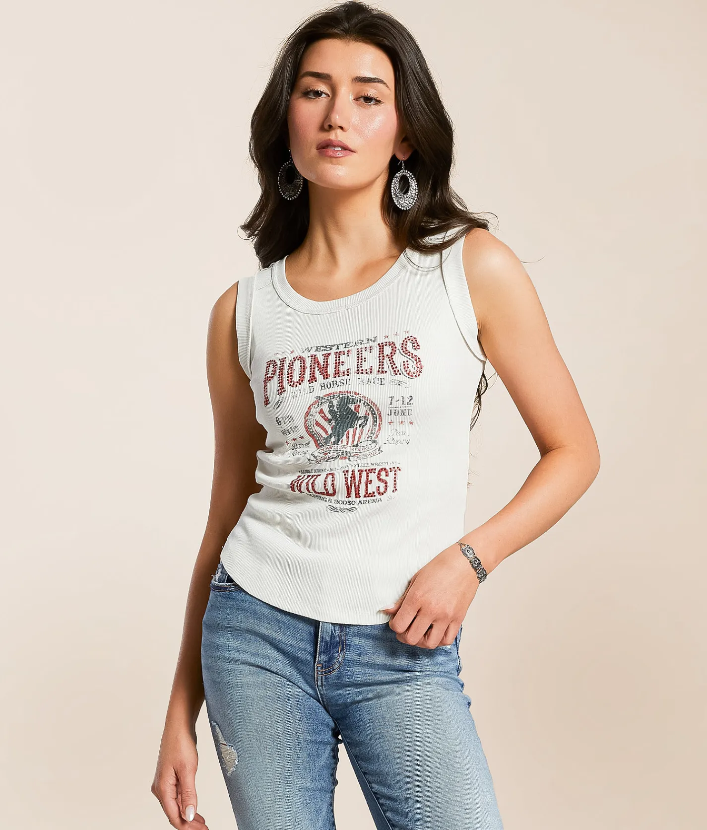 Tops | Modish Rebel Western Pioneers Tank Top Natural