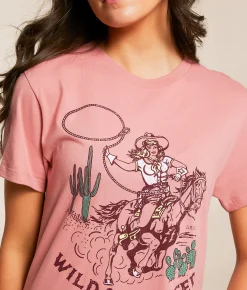 Tops | Ariat Western Pulp Boyfriend T-Shirt Dusty Rose