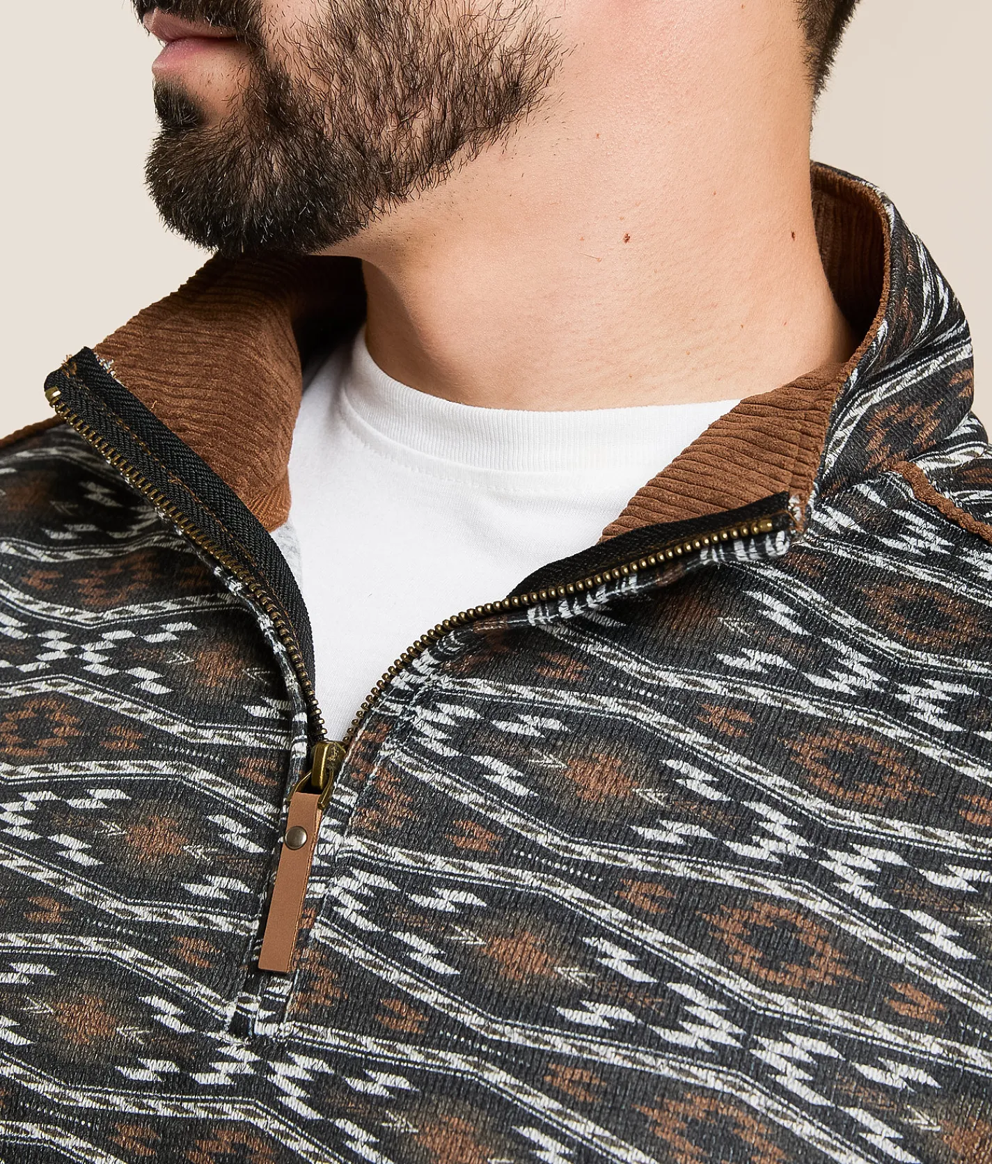 Gentry County Western Quarter Zip Pullover Chocolate Chip Hot