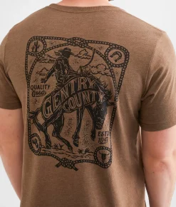 Gentry County Western Rider T-Shirt Heather Brown Sale