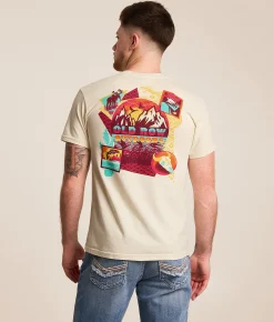 Old Row Western Scene T-Shirt Ivory Online