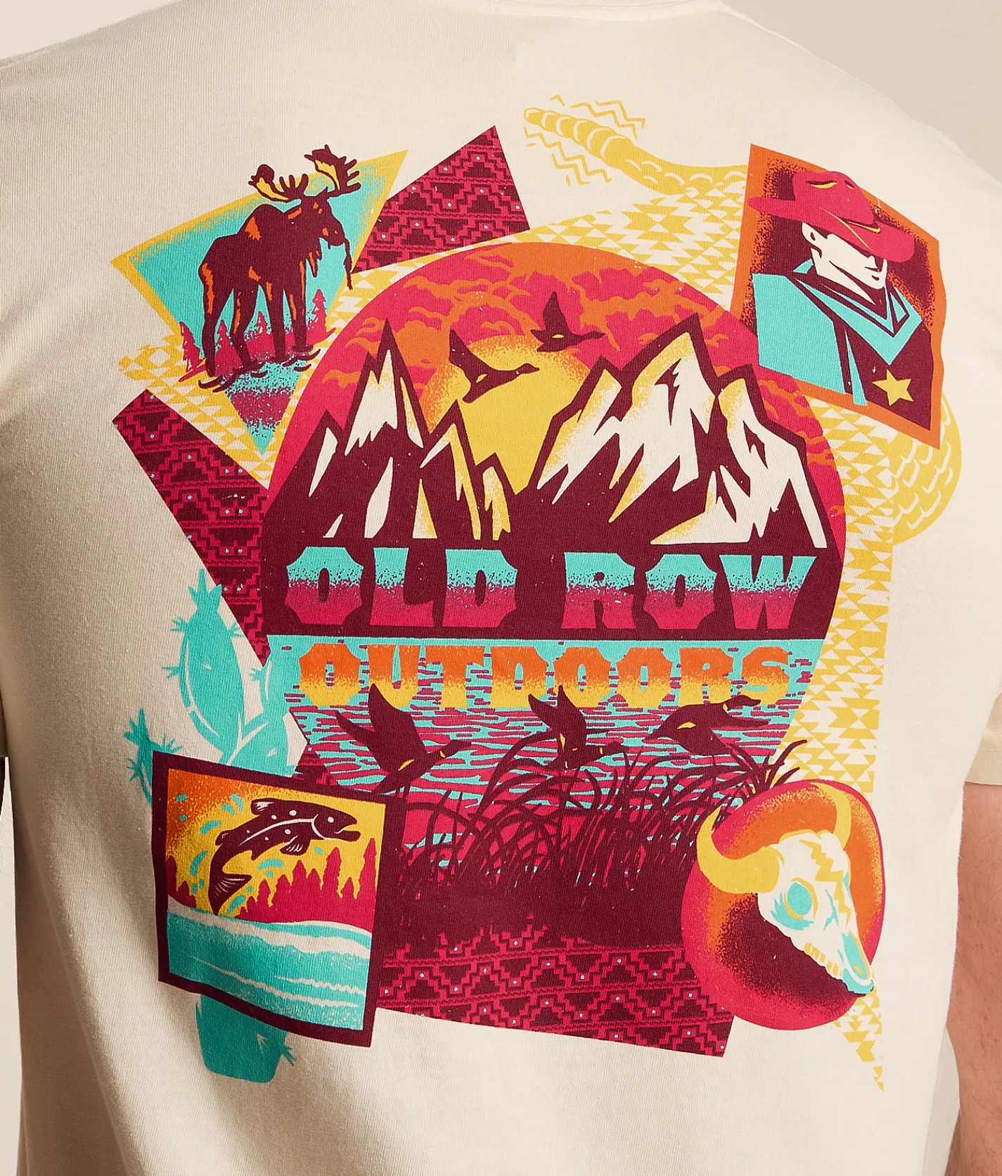 Old Row Western Scene T-Shirt Ivory Online