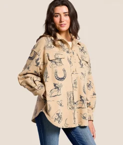 Tops|Coats & Jackets | Blue B Western Shacket Taupe