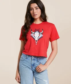 Ariat Western Skull T-Shirt Red Heather