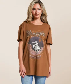 Wrangler® Western Spirit Oversized T-Shirt Cacao Nibs Online