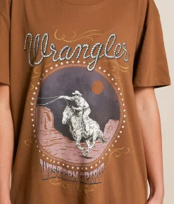 Wrangler® Western Spirit Oversized T-Shirt Cacao Nibs Online