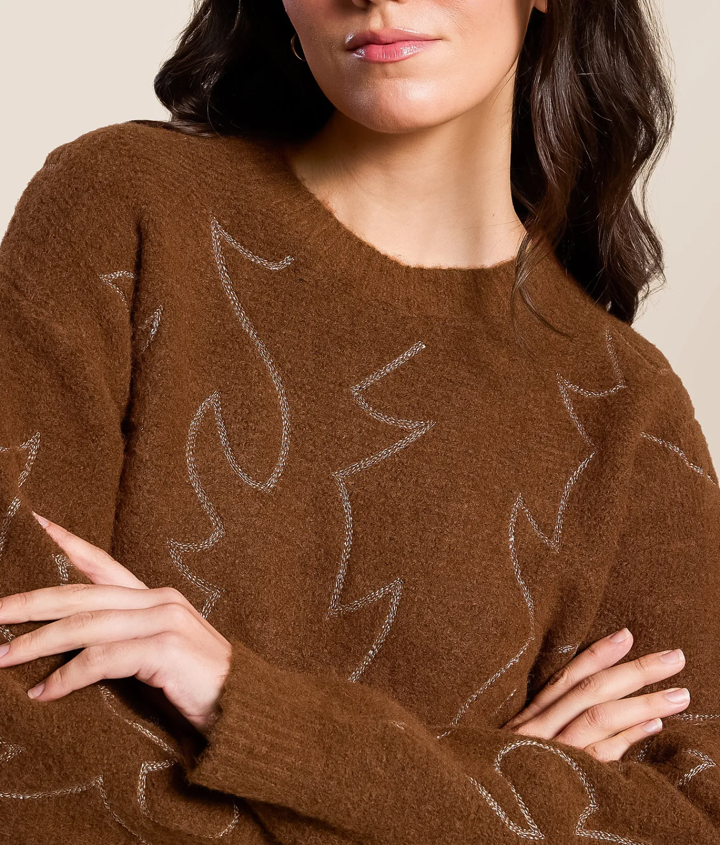 Tops | Blue B Western Stitch Sweater Brown