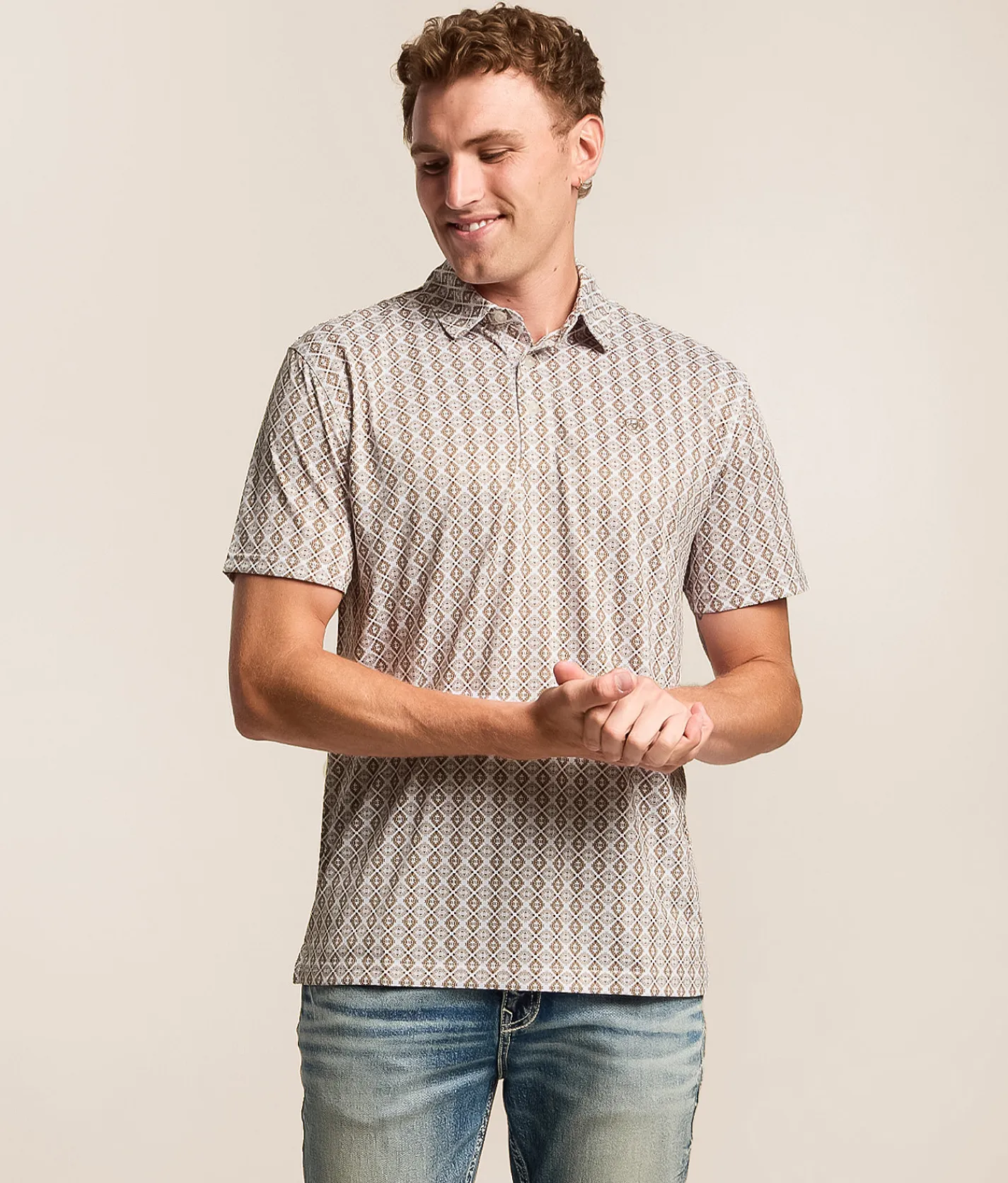 Ariat Western TEK Polo Taupe Grey Hot