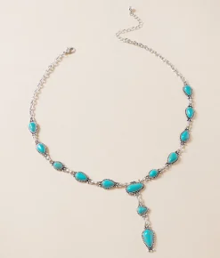 Sterling & Stitch Western Turquoise Necklace Silver Turquoise Outlet