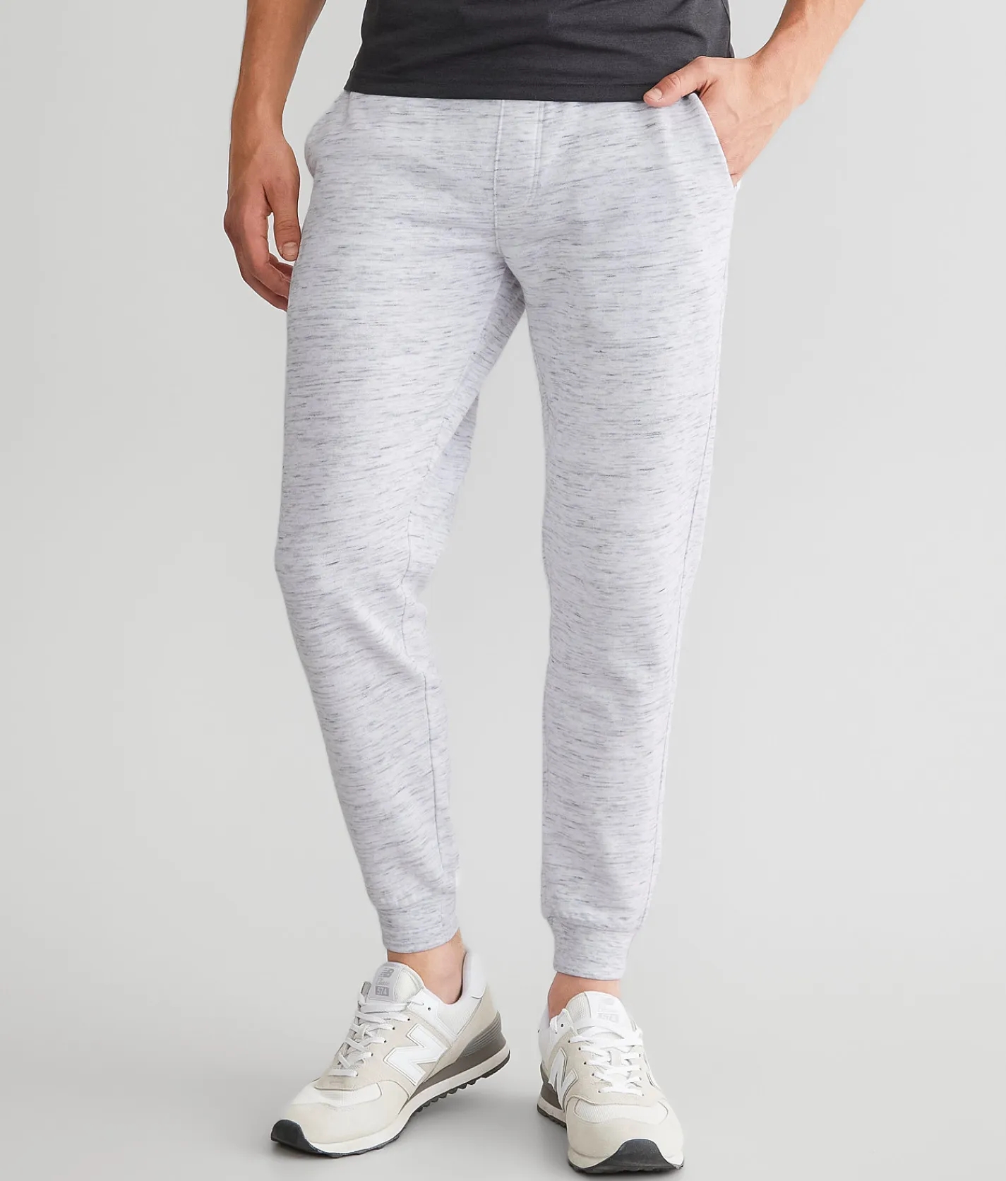 BKE Weston Knit Jogger White Black Clearance