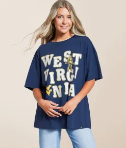 Tops | Gameday SOCIAL® West Virginia T-Shirt Navy