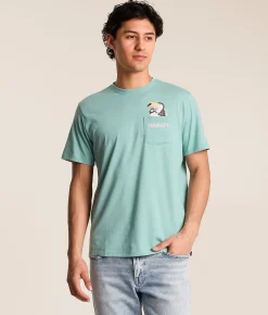 Hurley Wet Beaks T-Shirt Broken Jade Heather Clearance