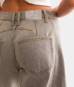 Free People We The Free Good Luck Mid-Rise Barrel Jean Soundwave Sale