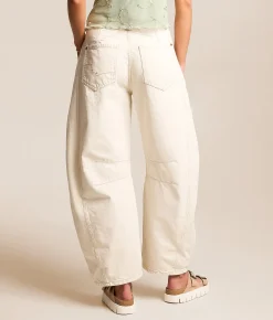 Free People We The Free Good Luck Mid-Rise Barrel Jean Milk Clearance