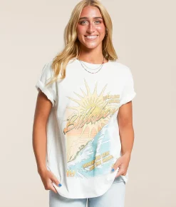 Tops | Billabong Where Suns Collide Oversized T-Shirt Salt Crystal