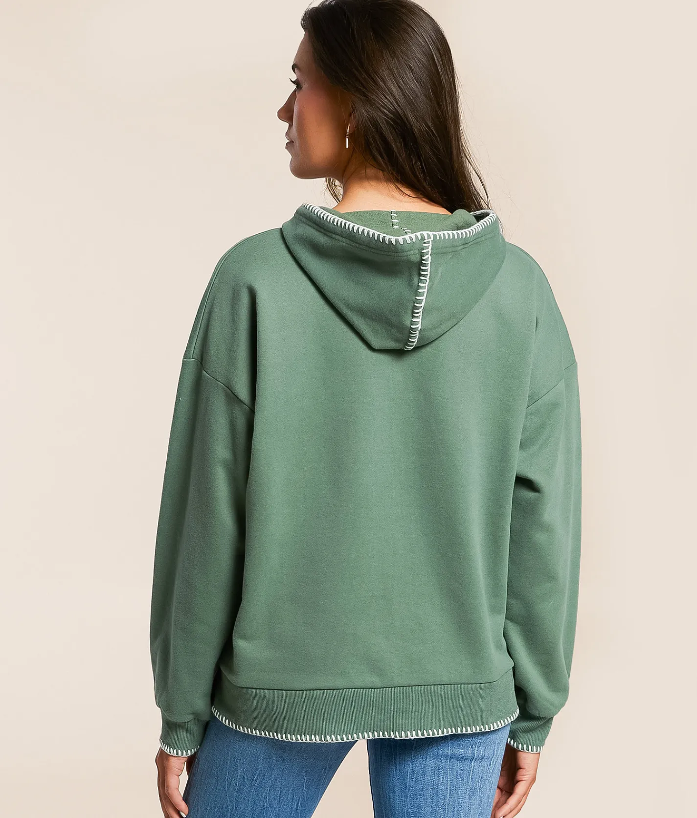BKE Whipstitch Hooded Sweatshirt Sea Spray Best