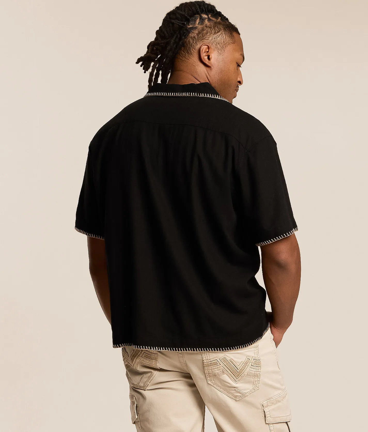 Tops | Rhythm Whipstitch Shirt Black