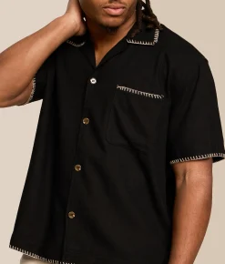 Tops | Rhythm Whipstitch Shirt Black