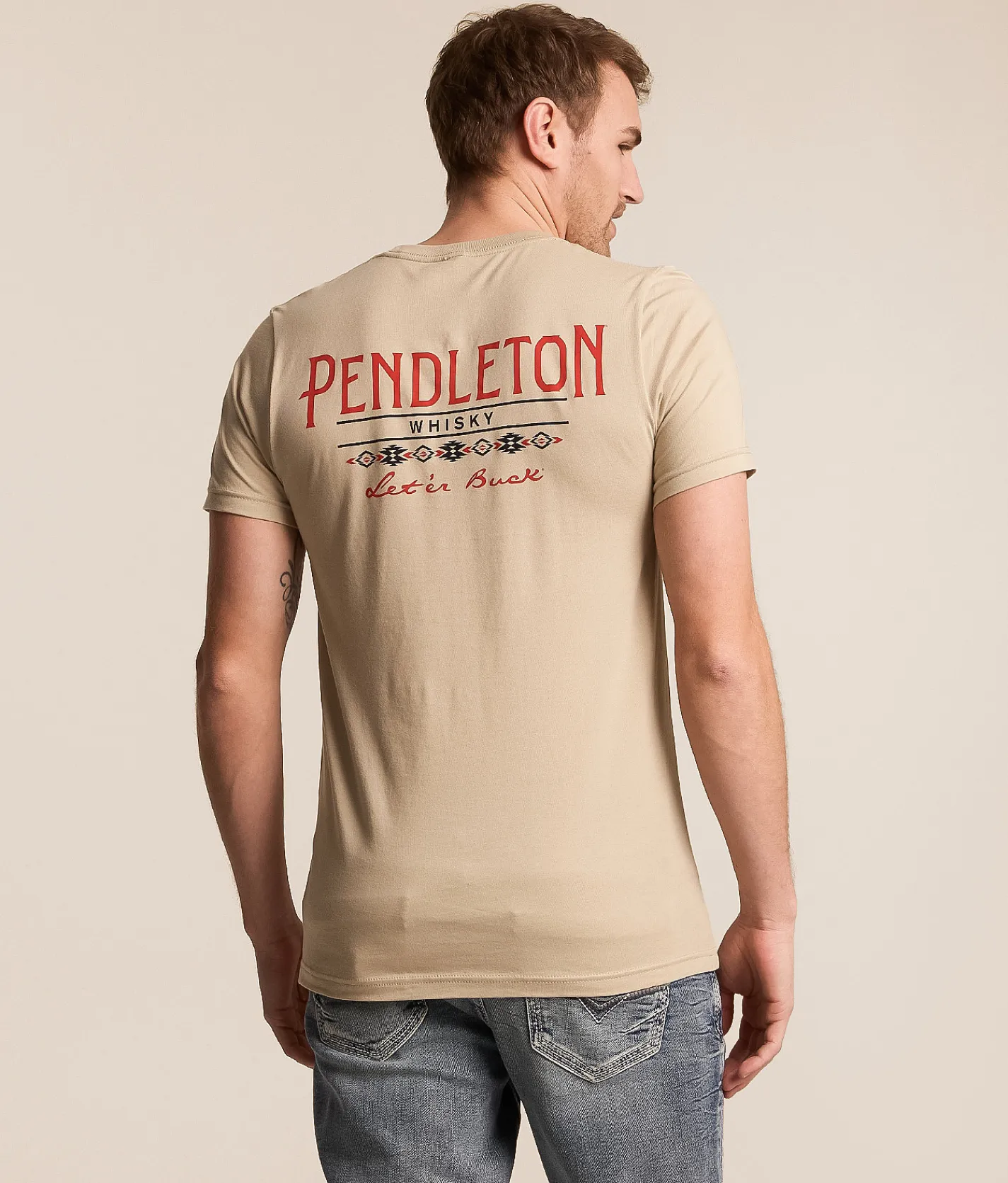 Tops|Graphic T-Shirts | Pendleton Whiskey Vintage T-Shirt Tan Red