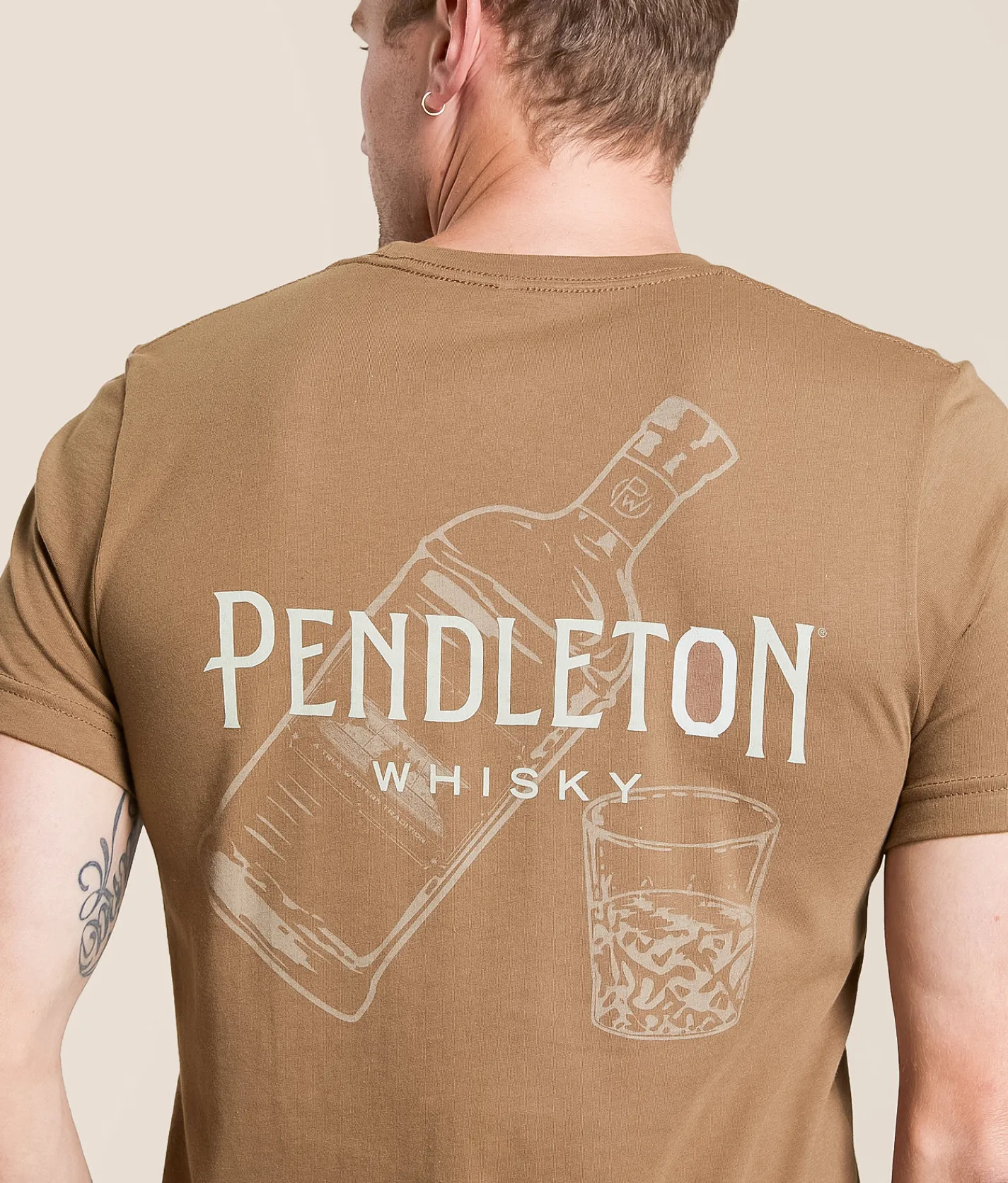 Pendleton Whisky Happy Hour T-Shirt Vintage Brown Hot