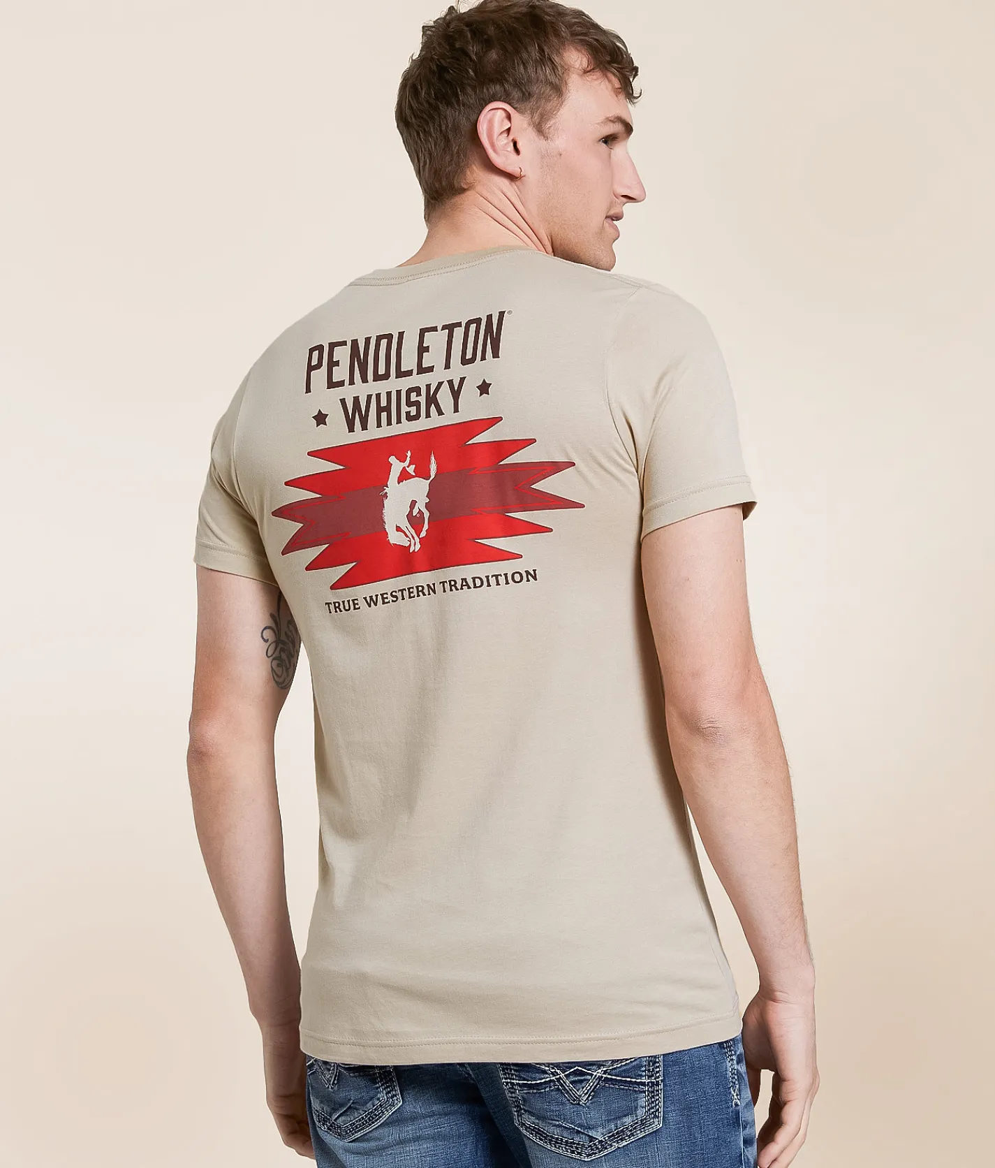 Tops|Graphic T-Shirts | Pendleton Whisky Jacquard T-Shirt Tan