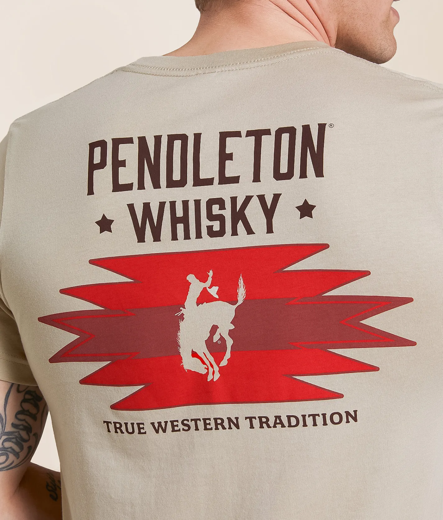 Tops|Graphic T-Shirts | Pendleton Whisky Jacquard T-Shirt Tan