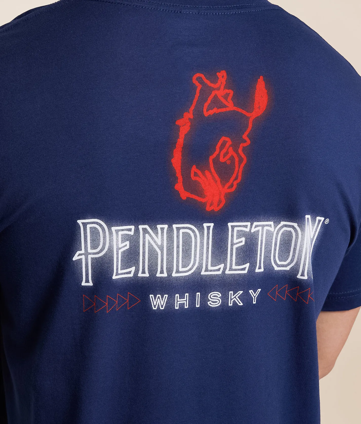 Pendleton Whisky Neon Sign T-Shirt Navy Online