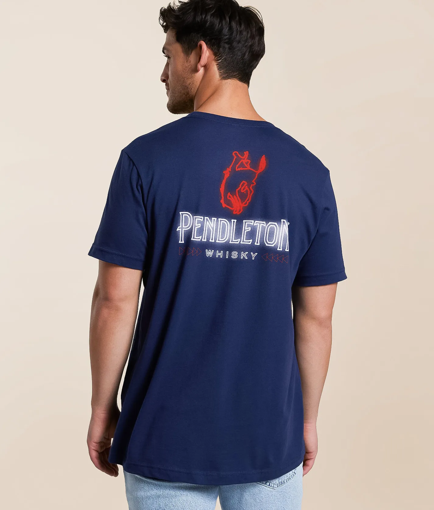 Pendleton Whisky Neon Sign T-Shirt Navy Online