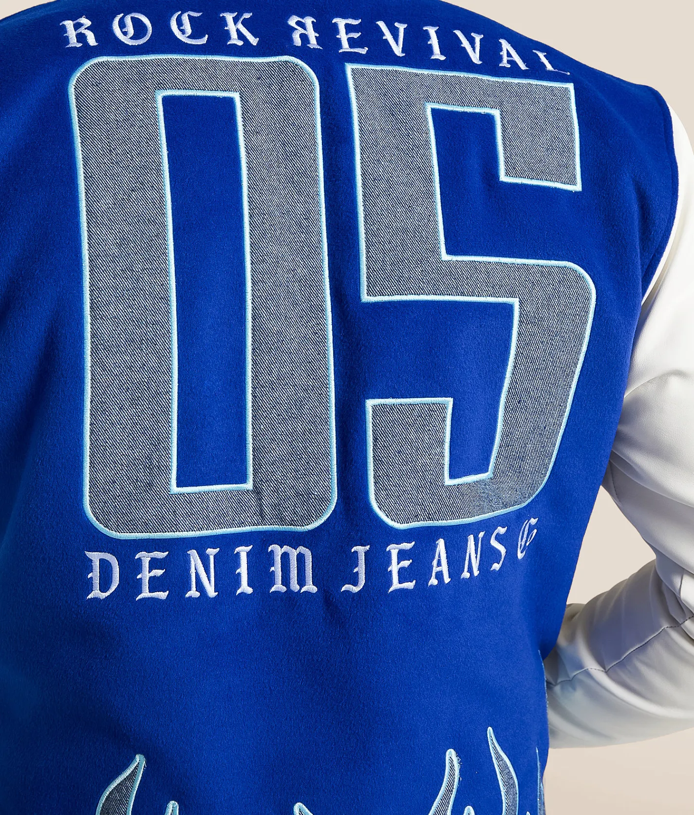 Tops|Coats & Jackets | Rock Revival White & Blue Varsity Jacket White Blue