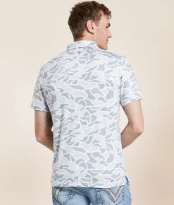 BURLEBO Performance Polo White Camo Sale