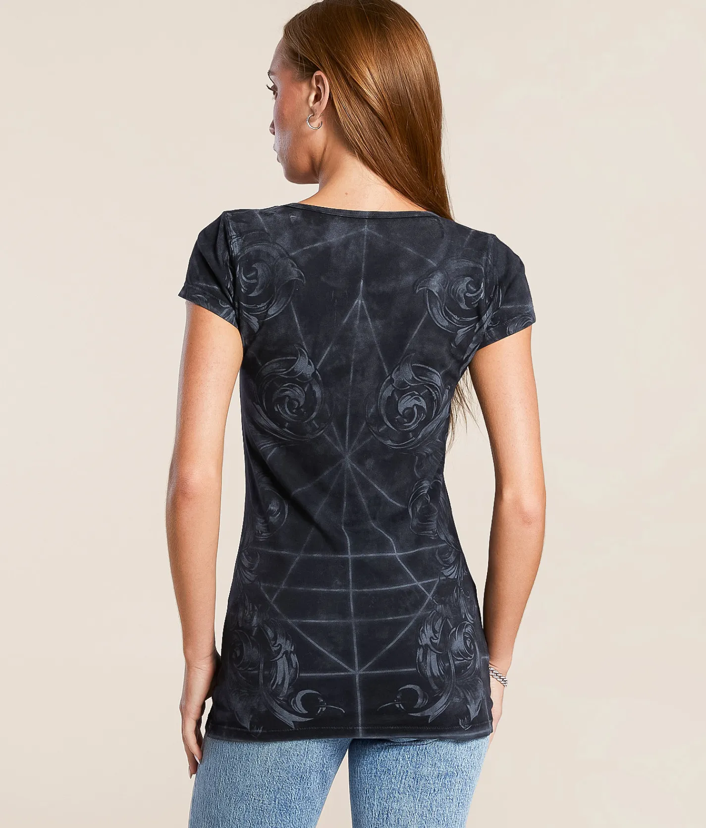 Affliction White Spectrum T-Shirt Black Lava Wash Hot