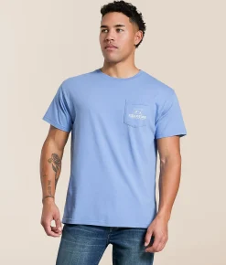 Tops|Graphic T-Shirts | Fieldstone White Tail Dusk T-Shirt Washed Denim